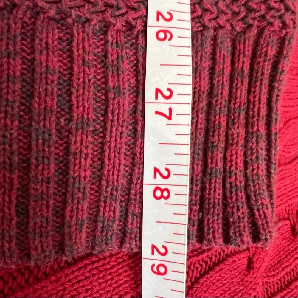 Vintage RedHead Red Ribbed Knit Henley Sweater‎ Size XL Mens Chunky